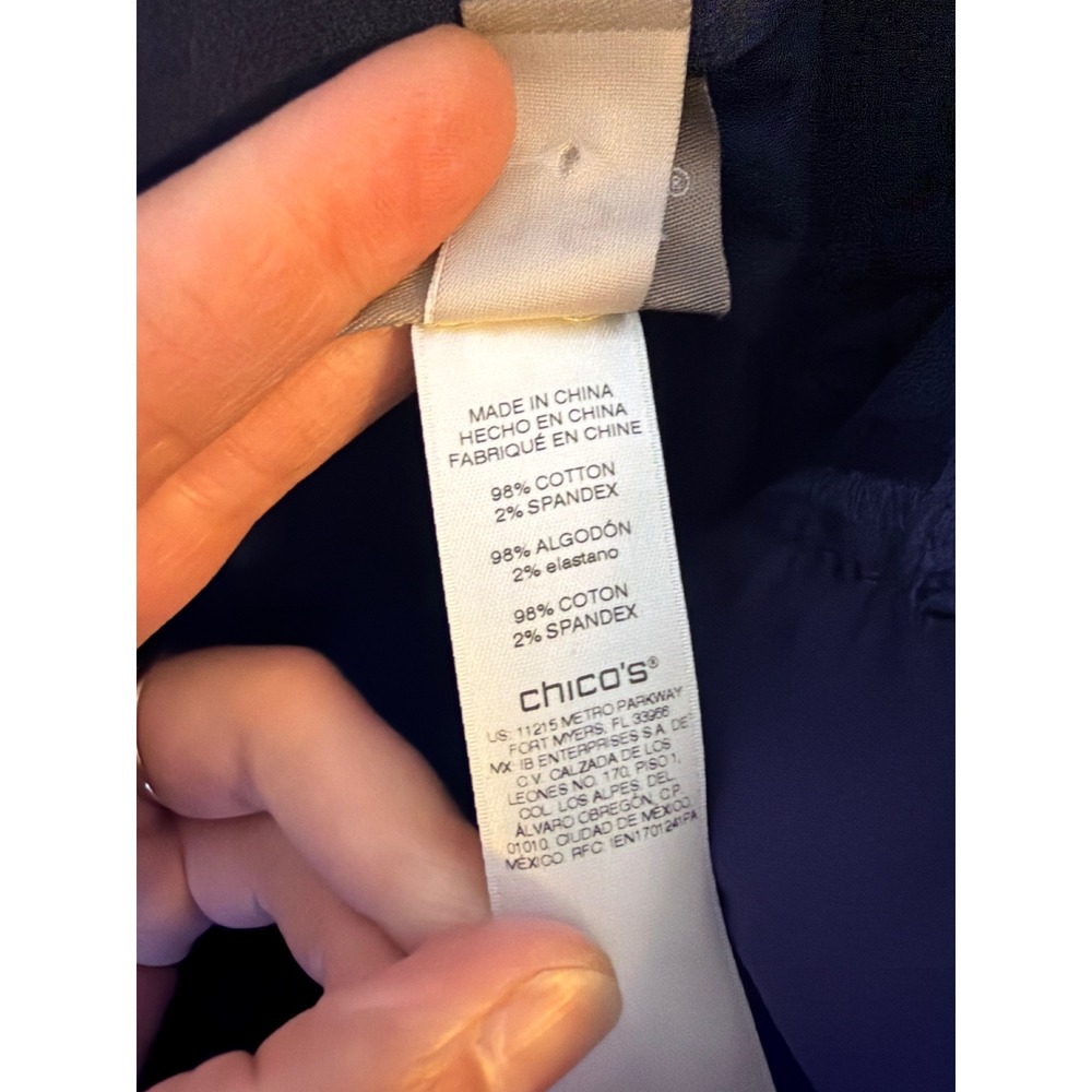Chico's Fitigues Short Womens 10 Blue Cargo Classic Rise Stretch Utility NEW - Picture 5 of 8